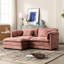 Double avec tissu en chenille, poches latérales amovibles pour l'accoudoir pour le rangement des articles, éponge à haute densité à l'intérieur, tabouret de pied, couleur rose, capacité de 500 lb, tissu 76,77 x 29,53 x 31,10 pouces-1533686591