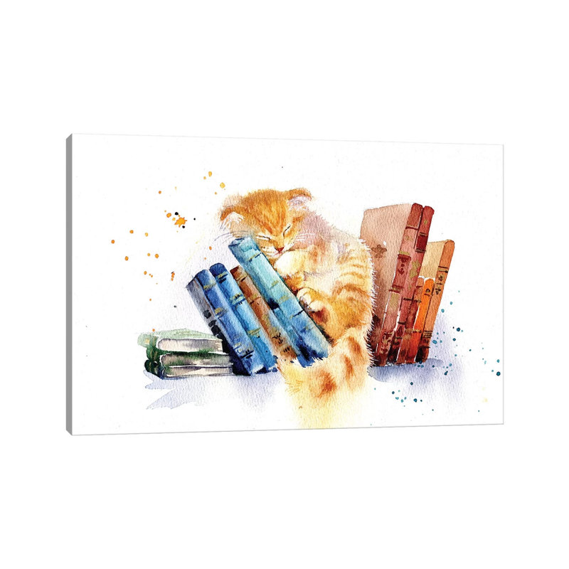 Sleeping Cat 1 Piece Wrapped Canvas Painting, 66.04 cm H x 45.72 cm W x 1.91 cm D