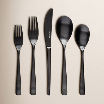 over&back Curved 18/8 Flatware Set - Service for 4