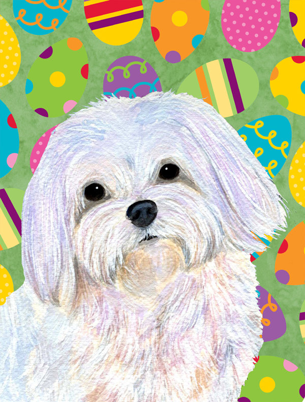 Drapeau de jardin Atara, Bichon maltais (blanc et mauve)