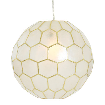 Capiz Honeycomb Globe Pendant Light