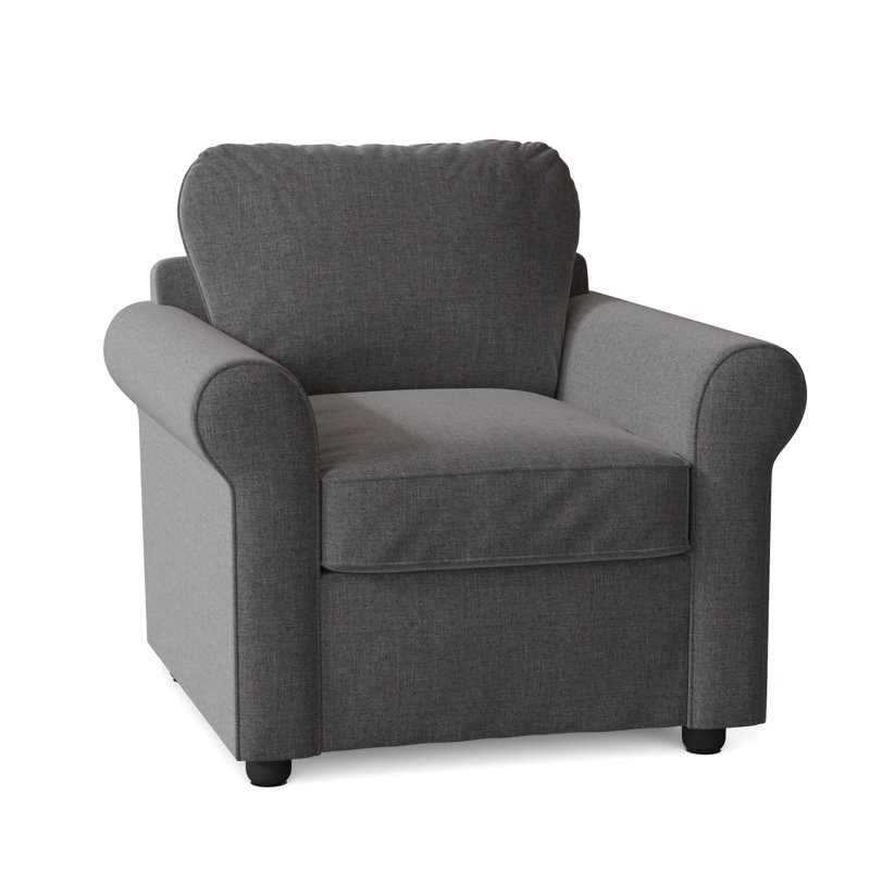Warrington Upholstered Armchair, Cast Slate Sunbrella® Plainweave