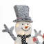 Décoration de Noël pour famille de bonhomme de neige 3 pièces avec finition givrée blanche