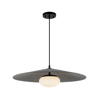 Cruz Single Light Glass Textile Dimmable Pendant