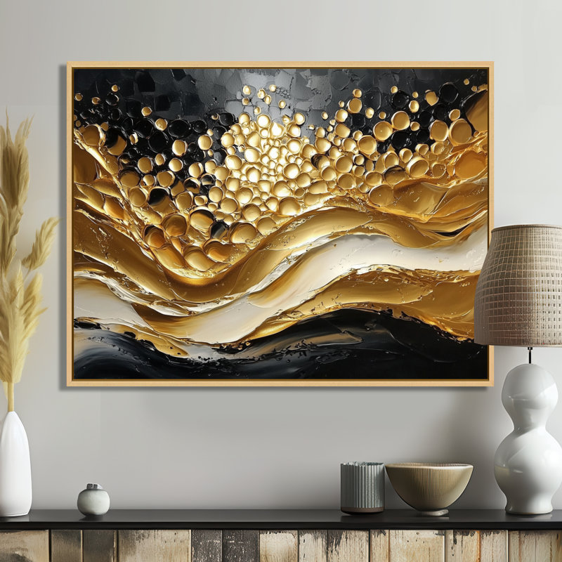 Almeida Golden Passage To Transitional Art III - Art sur toile transitionnel, H 16 po x l 32 po, Crème