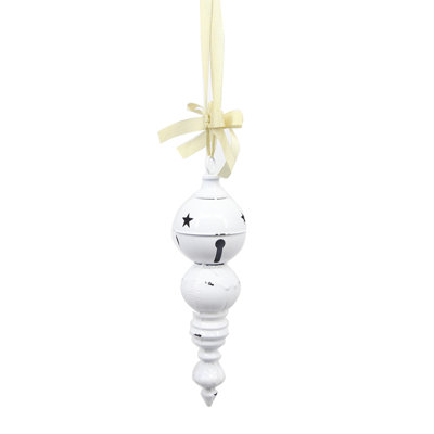 4X4x13.5" Hangig Ornament,White