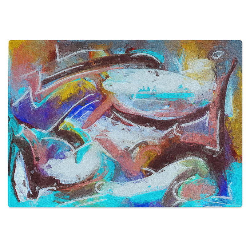 Tempered Glass Art Painting Vol.218 Chopping Board, 39 cm W x 28.5 cm L