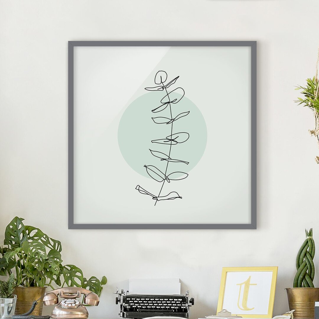 Gerahmtes Poster Branch Geometry Circle Line Art