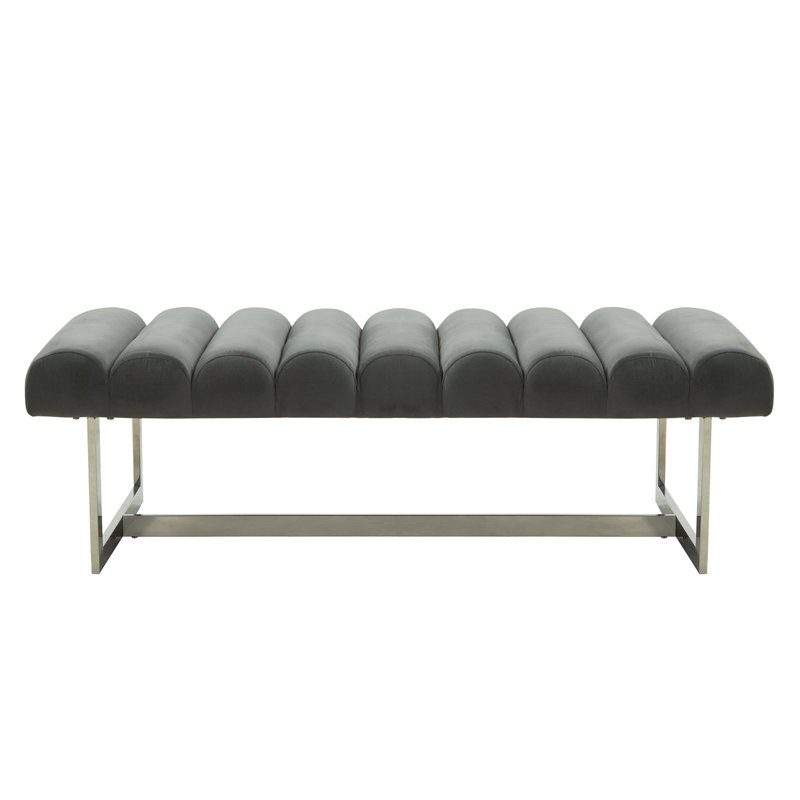 Banc de rangement Emilian, Gris, Argent