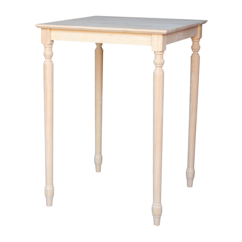 Turned Unfinished Solid Wood Dining Table, 42" H x 30" L x 30" W
