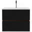 Meuble-lavabo mural noir et noyer doux Gloria-1786297277