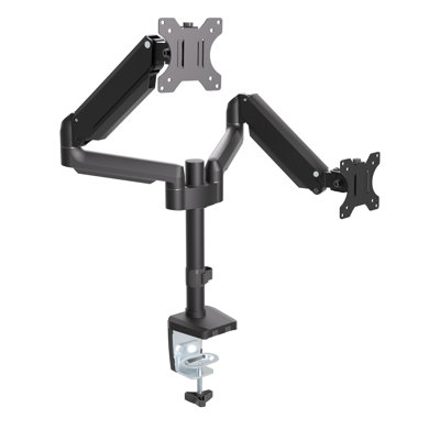 ProMounts Full Motion Gas Spring Dual Monitor Adjustable Desktop Mount for 13-32" Holds 35 lbs