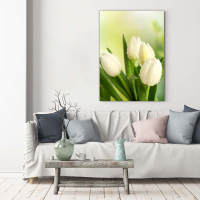White Tulips - Wrapped Canvas Print