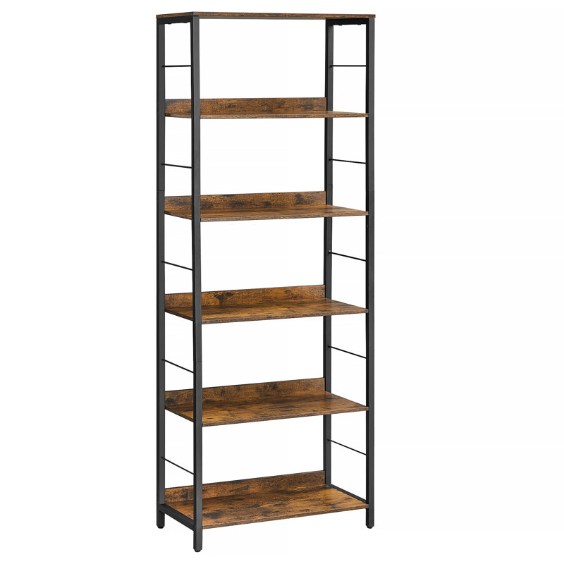 Aftyn 60cm W Steel Etagere Bookcase, (6 Shelves) 178cm H x 60cm W x 30cm D