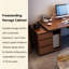 Bureau moderne en bois massif brun minimaliste, bureau à domicile extensible avec armoire latérale-1624994922