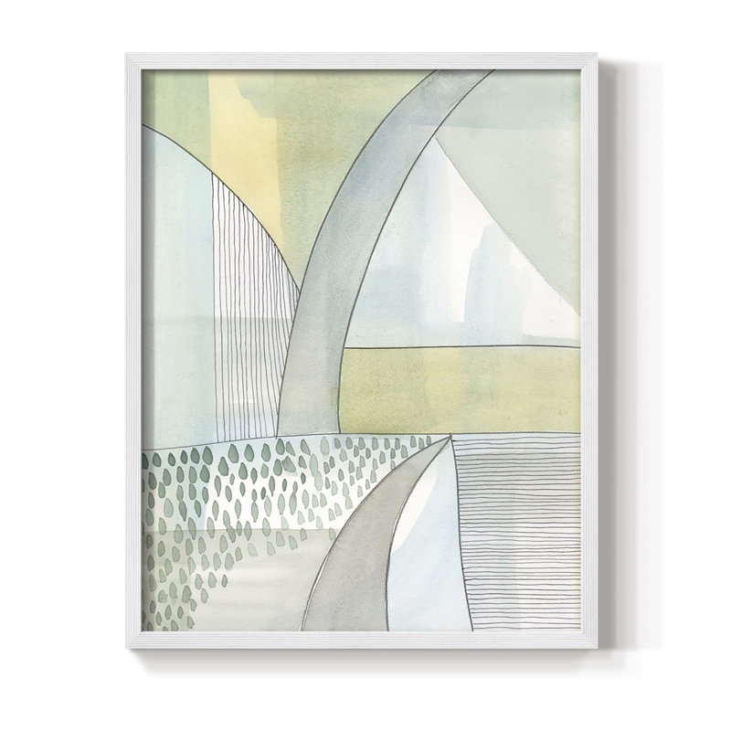 Mint Reflection II Framed Print - Solid Wood, H 21 po x l 17 po, Blanc