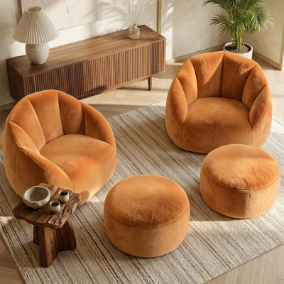 Ensemble de 2 fauteuils à billes surdimensionnés en microfibre avec repose-pieds