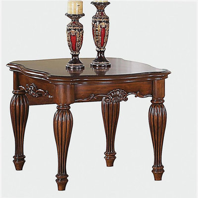 Cherry Wood Side Table with Spiral Fine Legs