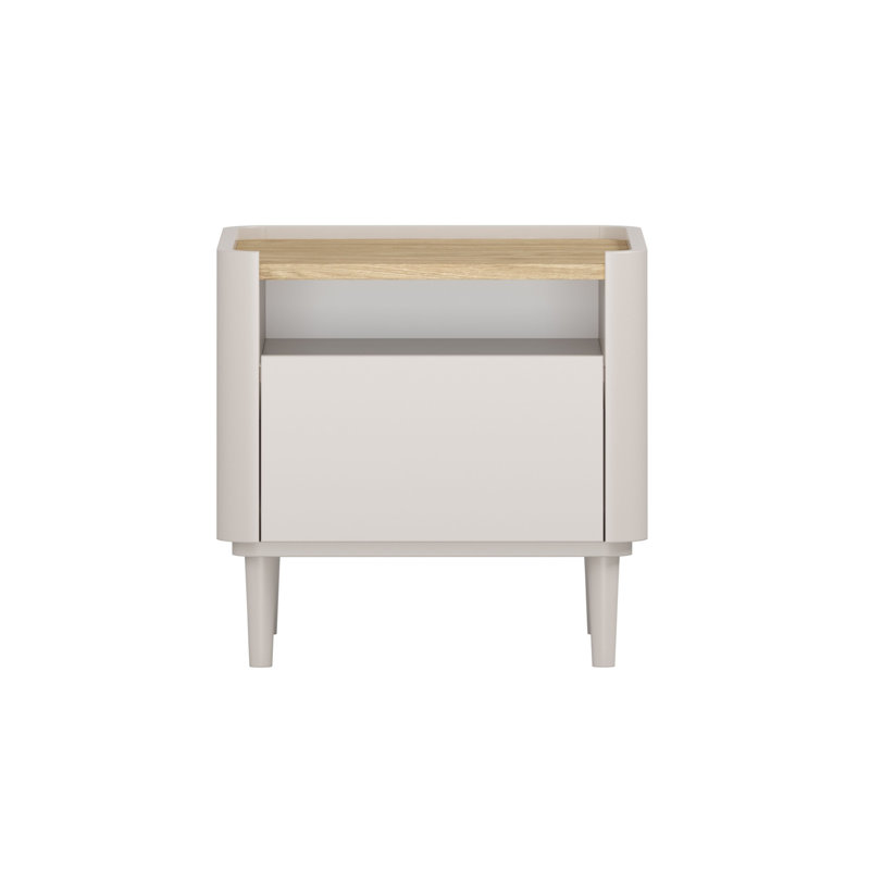 Blackett 50cm W Manufactured Wood Bedside Table, Cream