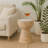 Mango Wood and Marble Accent Table - Modern Sculptural Side Table-756739157-756739145