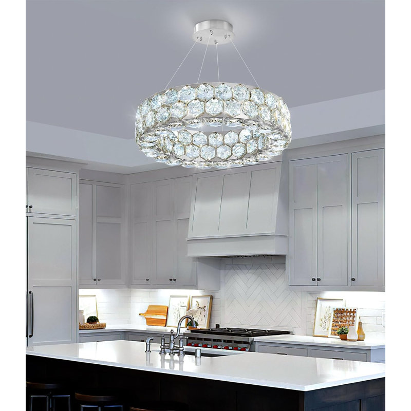 Lustre en cristal Modern, Argent argent