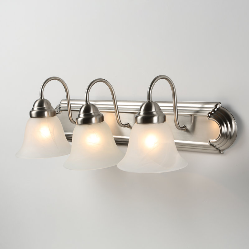 Éclairage pour salle de bain 3 lumières à intensité variable argent, 100 watts