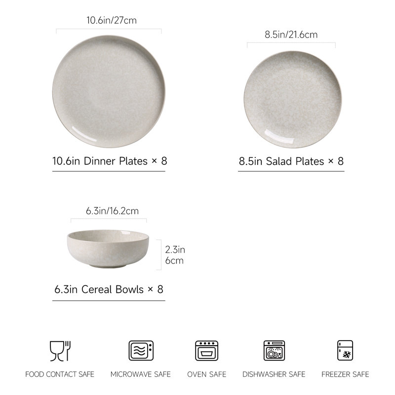 Service de table 24 pièces Alofmo, Beige
