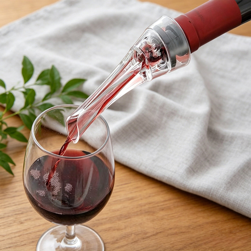 Bec verseur en acrylique pour bouteilles d'eau avec bec d'aération anti-fuites pour bouteilles de vin rouges