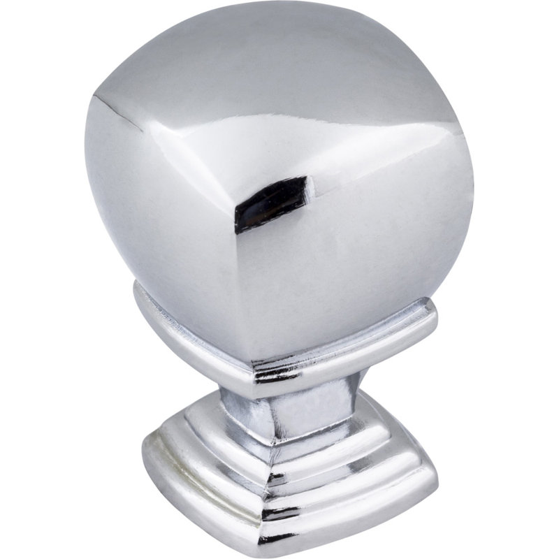 Katharine Square Knob, 1 3/8", Polished Chrome