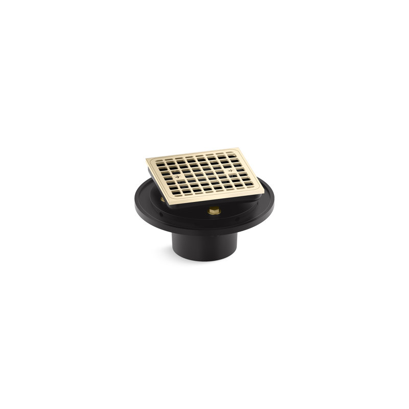 Clearflo Square Brass Tile-In Shower Drain, Vibrant French Gold