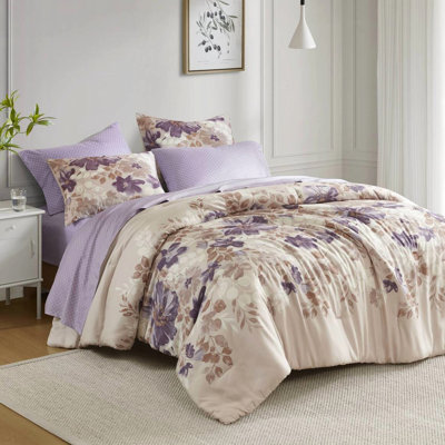 Édredon très grand taupe avec draps en microfibre douce