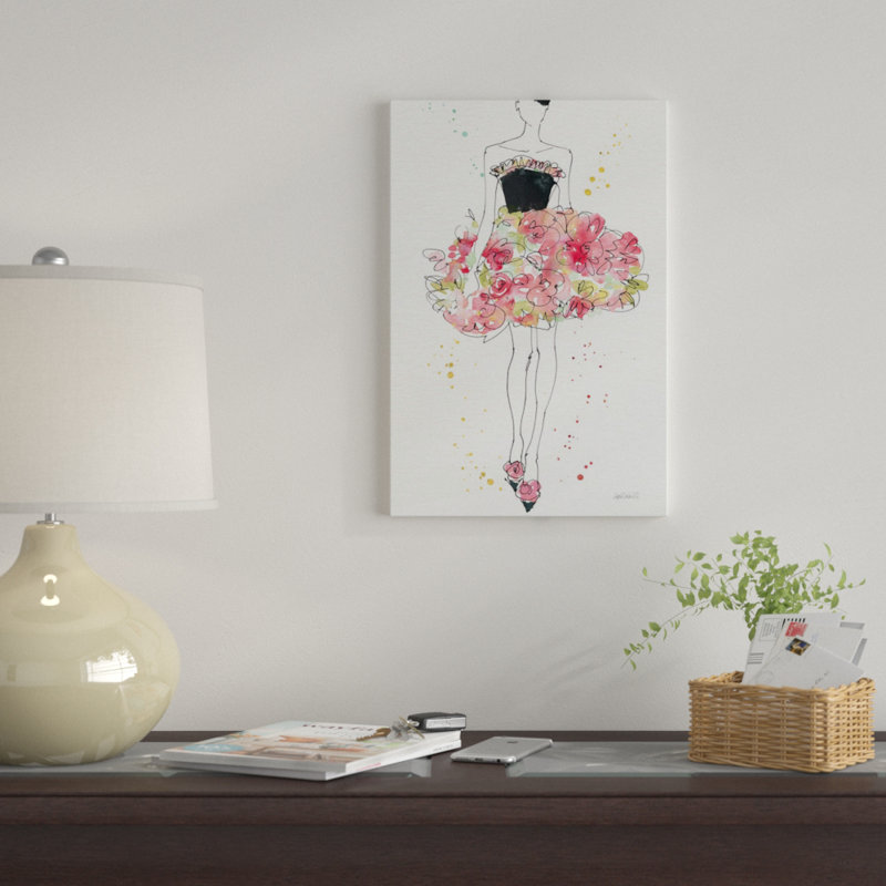 « floral mode ii, rectangulaire » par anne tavoletti, reproduction d’impression sur toile tendue, Toile tendue, Pas de tapis