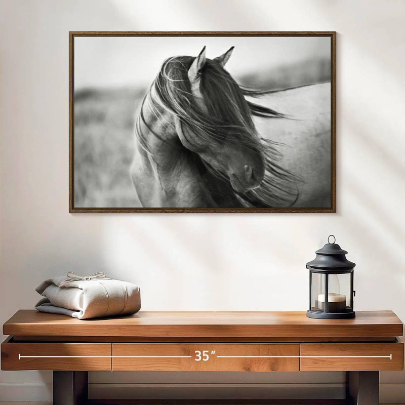 Fierce Grace, 25 po x 17 po, Cadre flottant noyer