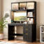47.2" Home Office Desk With File Drawer, Led Lighting And Smart Sensor, Computer Desk With Hutch And 3 Drawers-350558314