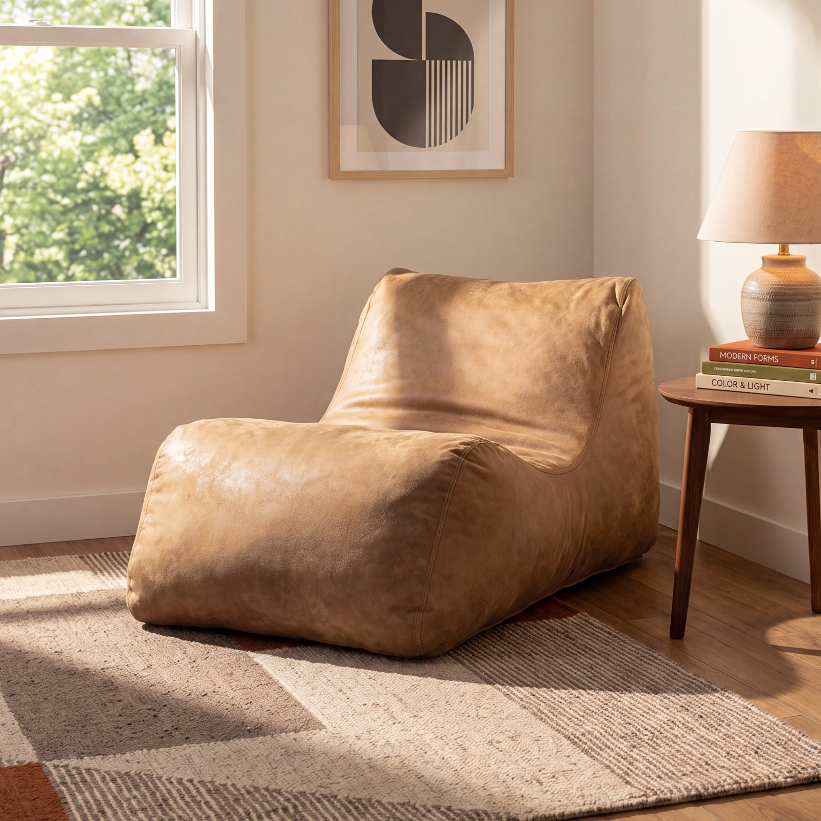 Big Joe Delmont Bean Bag Chair, Brown Polyester