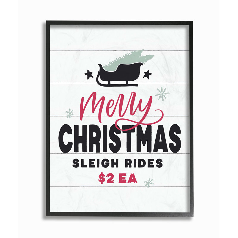 « fêtes en planches look merry christmas-bateau typographie », impression, H 20 po x l 16 po x P 1,5 po