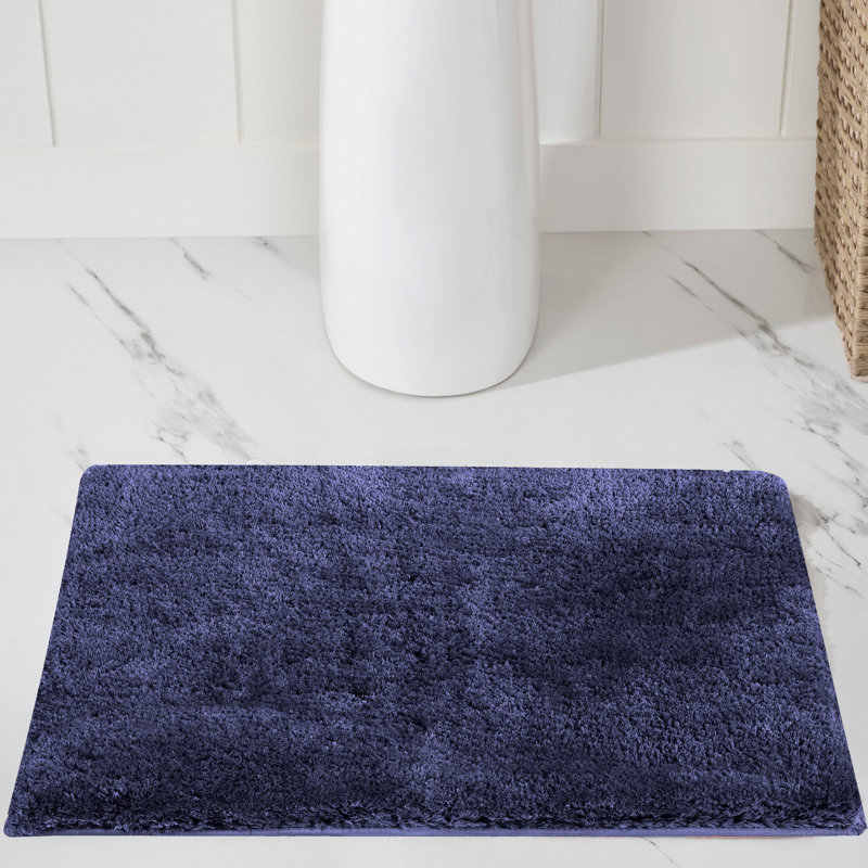 Tapis pour salle de bain 100% polyester 2100 g / m², envers en TPR antidérapant 17 "x 24" tapis Better Better Haven, Marine