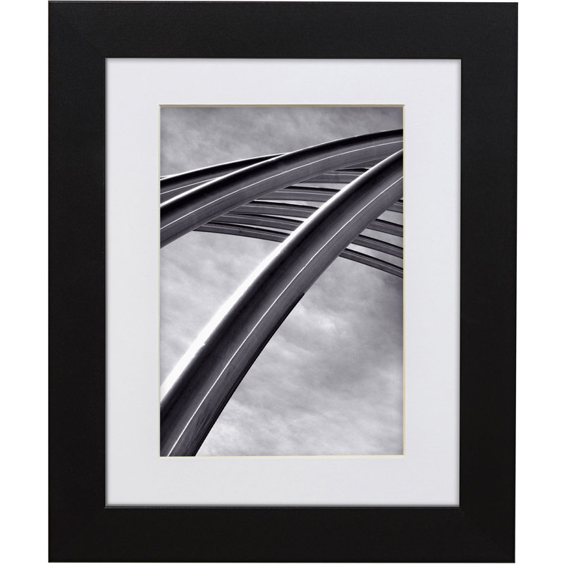 Tennell Black Matte Picture Frame with Mat, 8" x 10" Matted to 5" x 7"