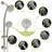 Dual Shower Head Kit With 8 Hand Shower, 4.7" Rain Showerhead, Stainless Steel Hose, Adjustable Holder, Slide Bar, Angle Brushed Nickel Finish - Nickel, Holder-127377190