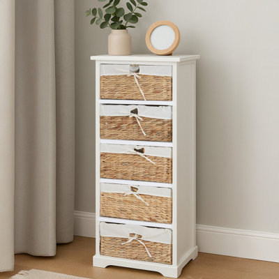 Carolina Solid Wood 45cm W 5 - Drawer Chest of Drawers