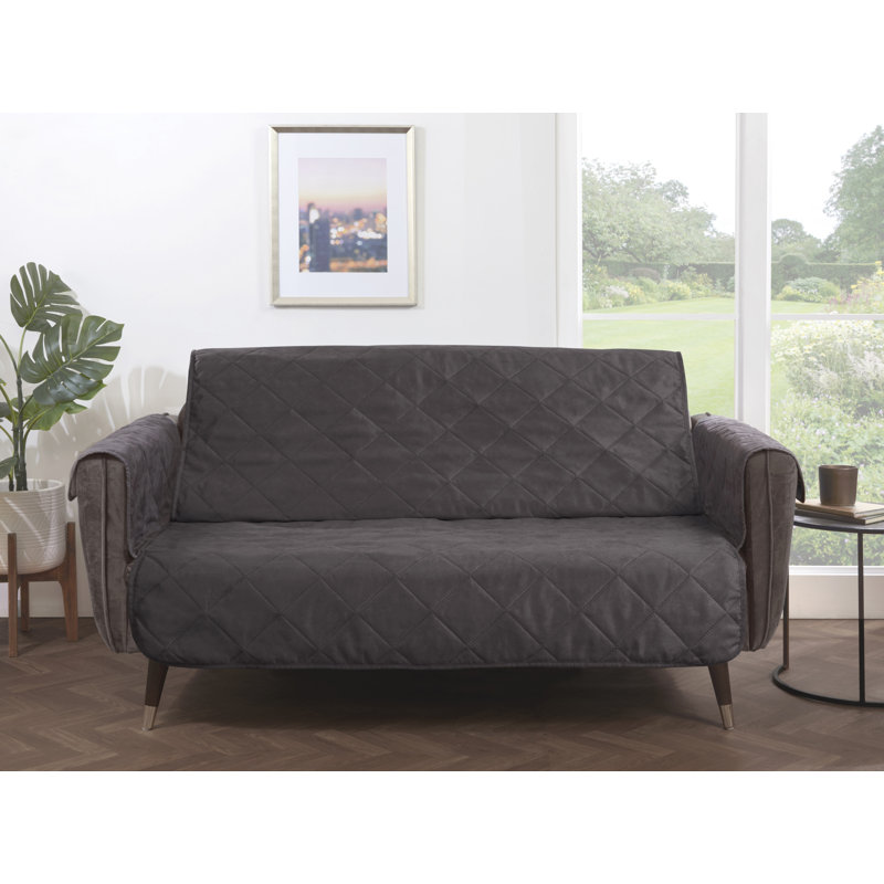 Alyssia Box Cushion Sofa Slipcover, Grey