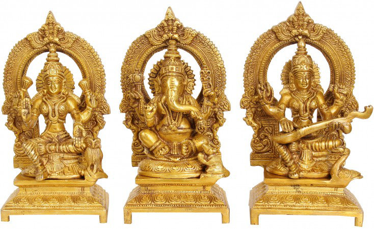 Ganesha, Lakshmi et Saraswati