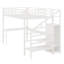 Lit mezzanine haut avec bureau en L et garde-robe