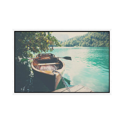 A Row Boat On Lake Bled In Slovenia by Laura Evans - Gallery-Wrapped Canvas Giclée on Canvas