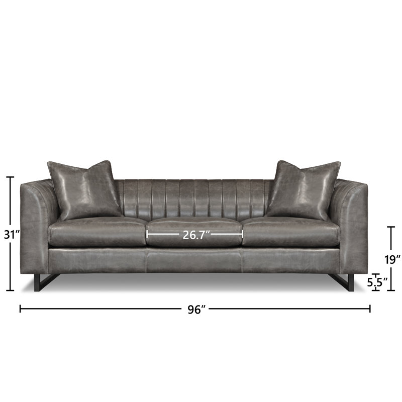 Remy Leather Sofa, Wolf (Cartier), Satin Dark Bronze