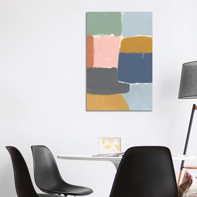 Muted Colour Block I by Jennifer Goldberger - Wrapped Canvas Print