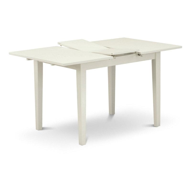 Ensemble de table de salle à manger avec plateau en bois massif Finish, Lin blanc, Gris, 3 pièces
