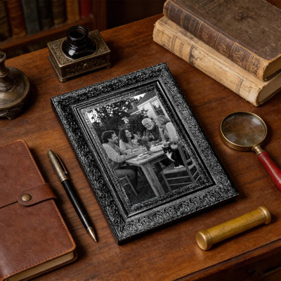 Cadre noir traditionnel 3 pièces pour photos et photos de famille 11 po x 14 po