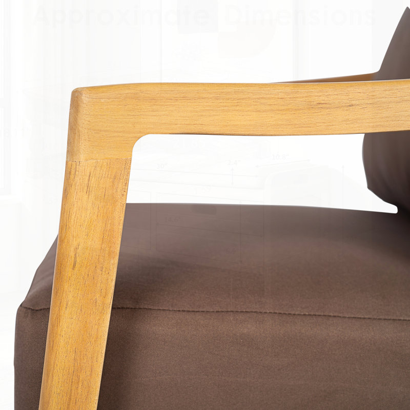 Ensemble de chaise club d'extérieur, structure en bois d'acacia avec dossier en corde, coussins hydrofuges pour la terrasse et la cour