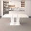 Grande table de salle à manger extensible en marbre blanc pour 6 à 10 personnes, touche luxueuse, moderne, élégante et fonctionnelle